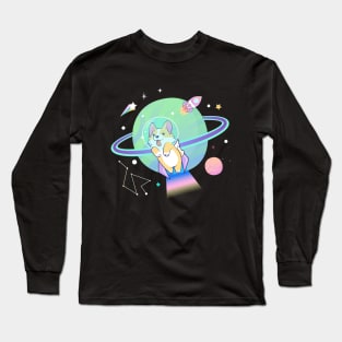 Astronaut Corgi Dog Lover Long Sleeve T-Shirt